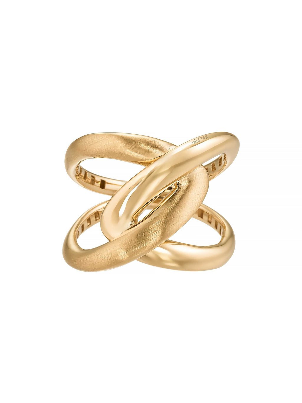 İkili Geometrik Formlu Modern 14K Altın Yüzük - Elef Kuyumculuk