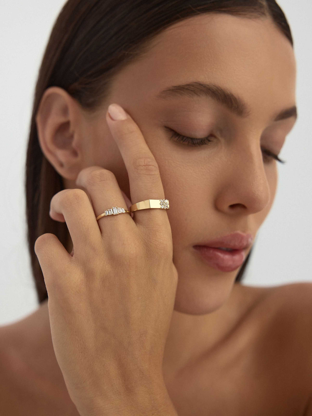 Kar Tanesi Motifli Modern 14K Altın Yüzük - Elef Kuyumculuk