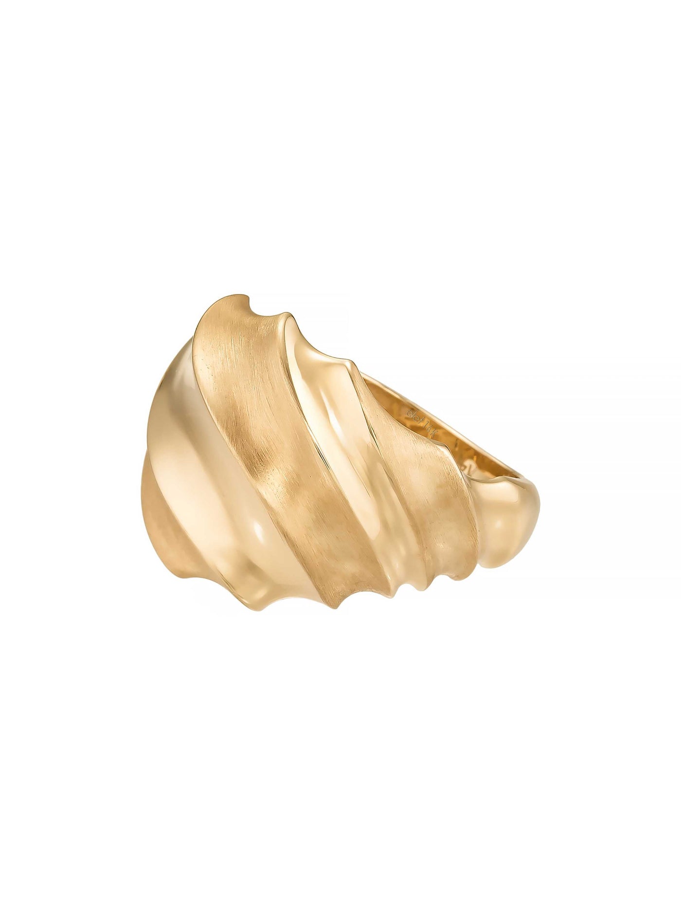 Kıvrımlı Formlu Modern 14K Altın Yüzük - Elef Kuyumculuk
