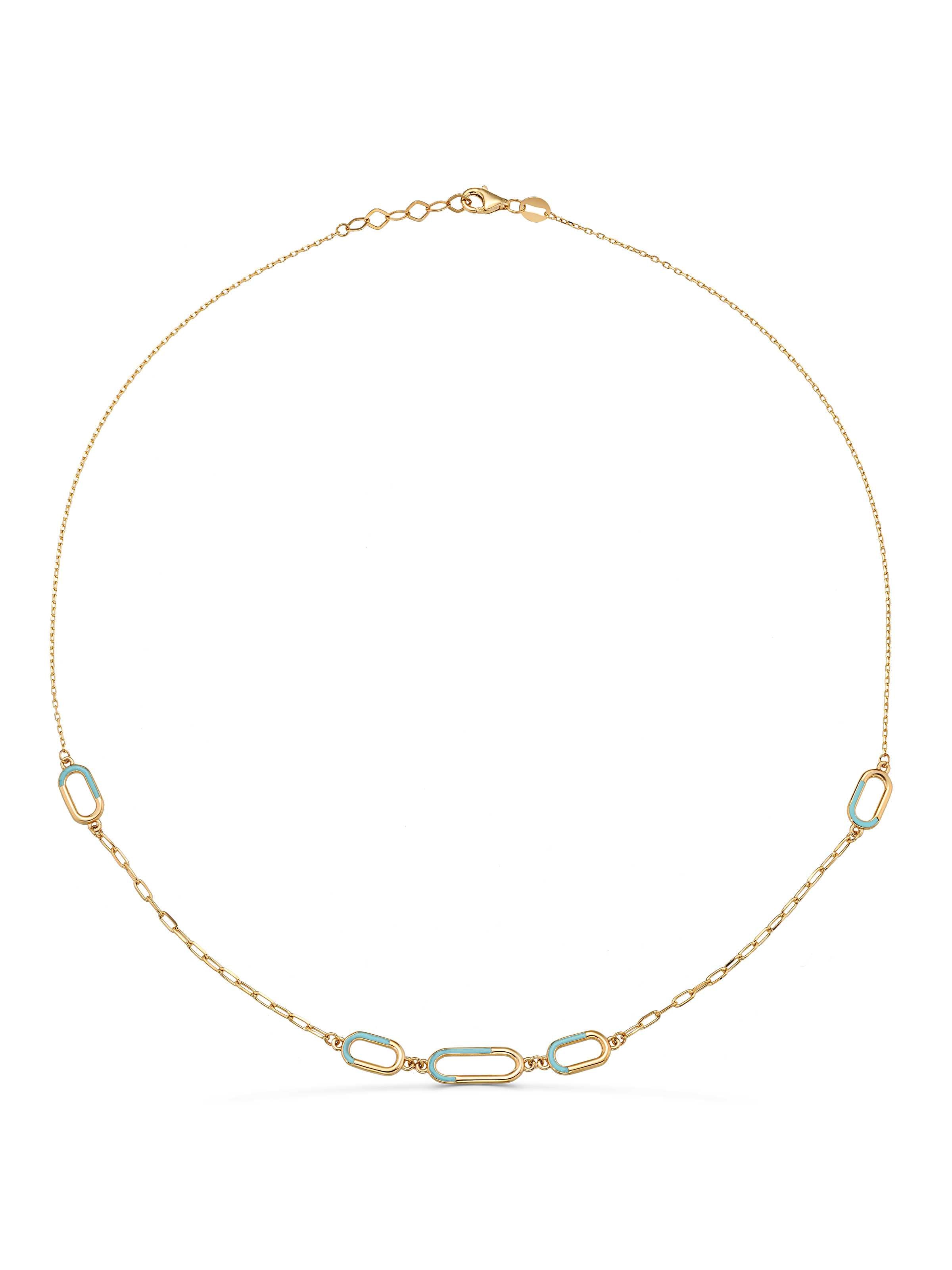 Modern Oval Mine Detaylı Altın Kolye - Elef Kuyumculuk