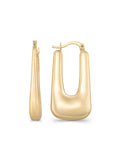 Modern Yarım Oval Form 14K Altın Küpe - Elef Kuyumculuk