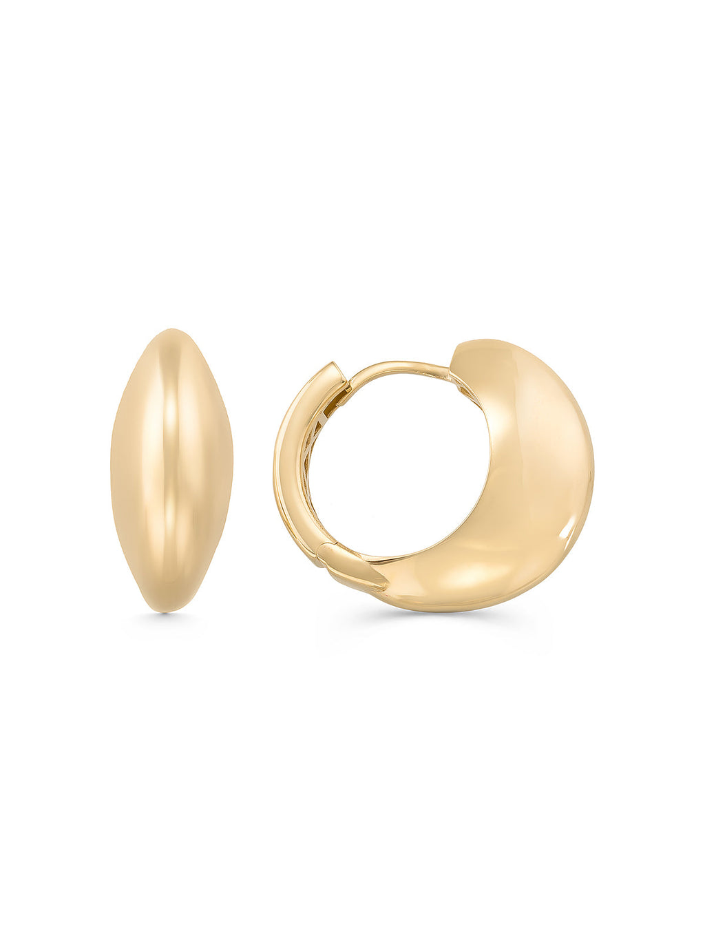 Oval Bombé Form 14K Altın Küpe - Elef Kuyumculuk