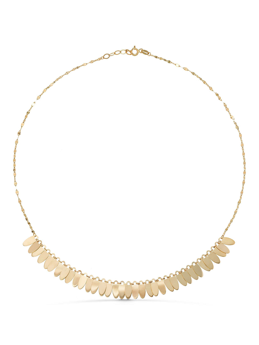 Oval Formlu Sallantılı 14K Altın Kolye