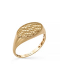 Oval Motifli Modern 14K Altın Yüzük - Elef Kuyumculuk