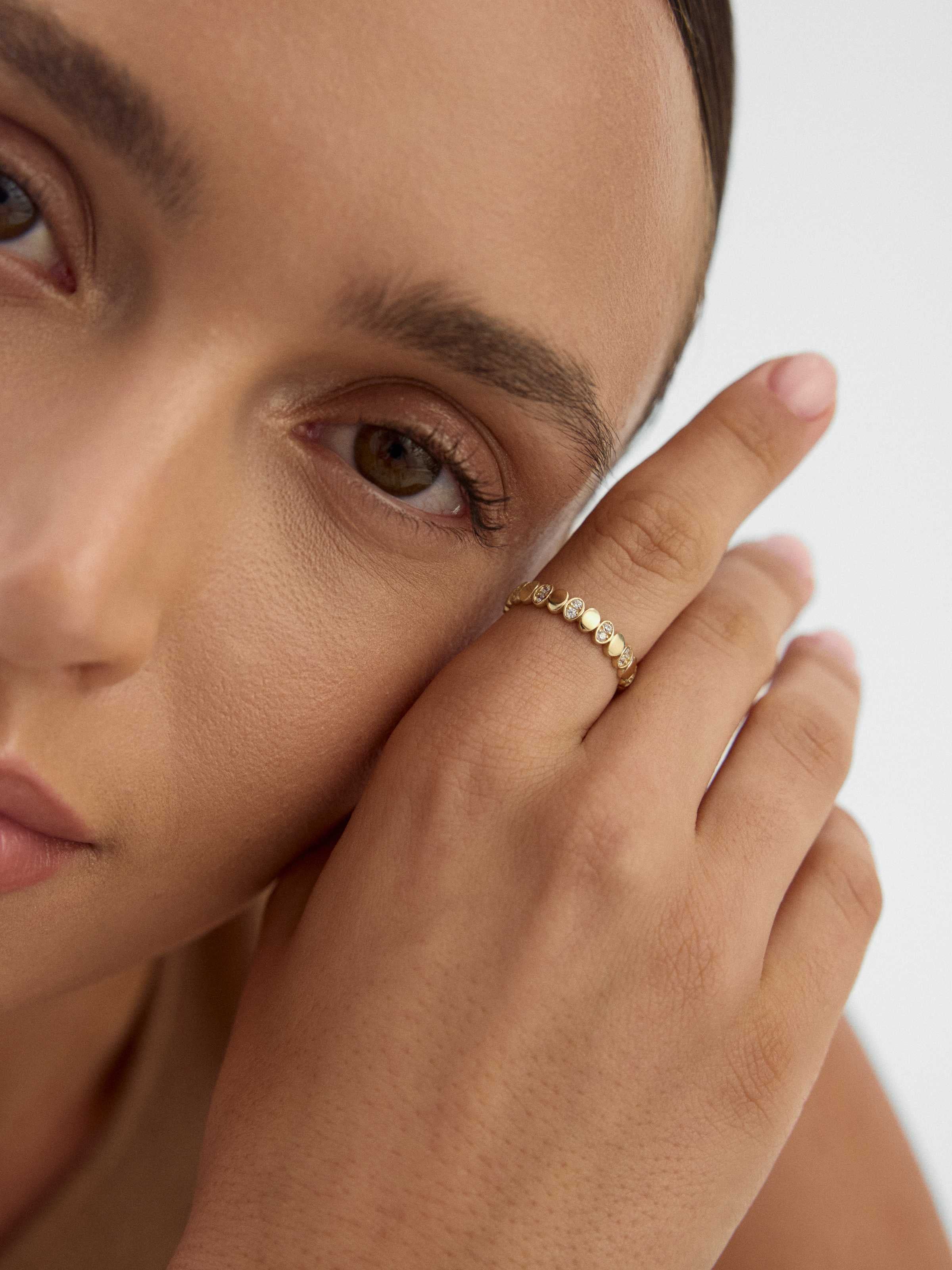 Oval Motifli Tamtur 14K Altın Yüzük - Elef Kuyumculuk