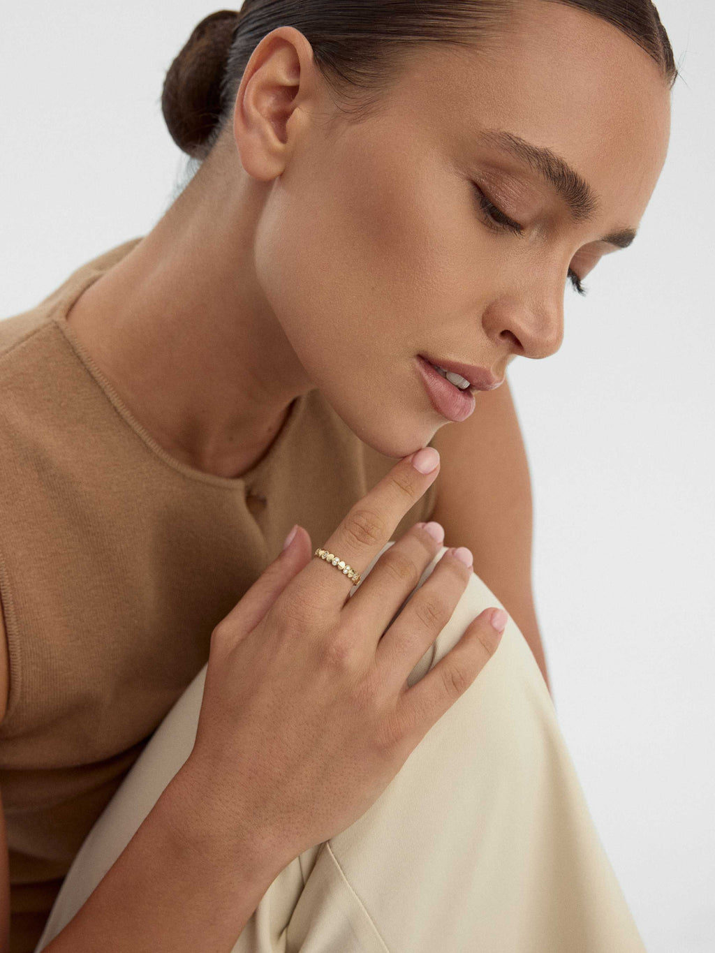 Oval Motifli Tamtur 14K Altın Yüzük - Elef Kuyumculuk