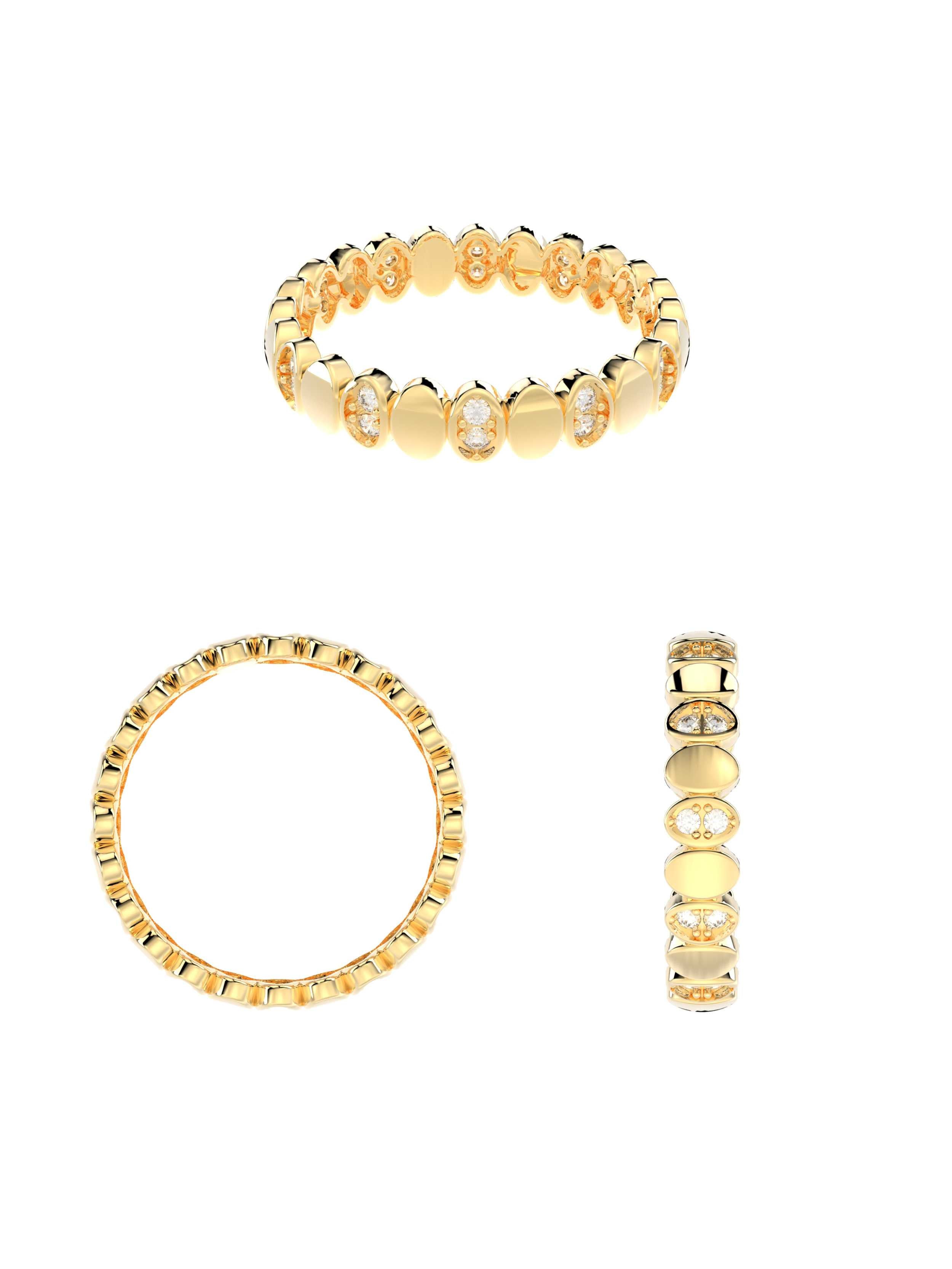 Oval Motifli Tamtur 14K Altın Yüzük - Elef Kuyumculuk