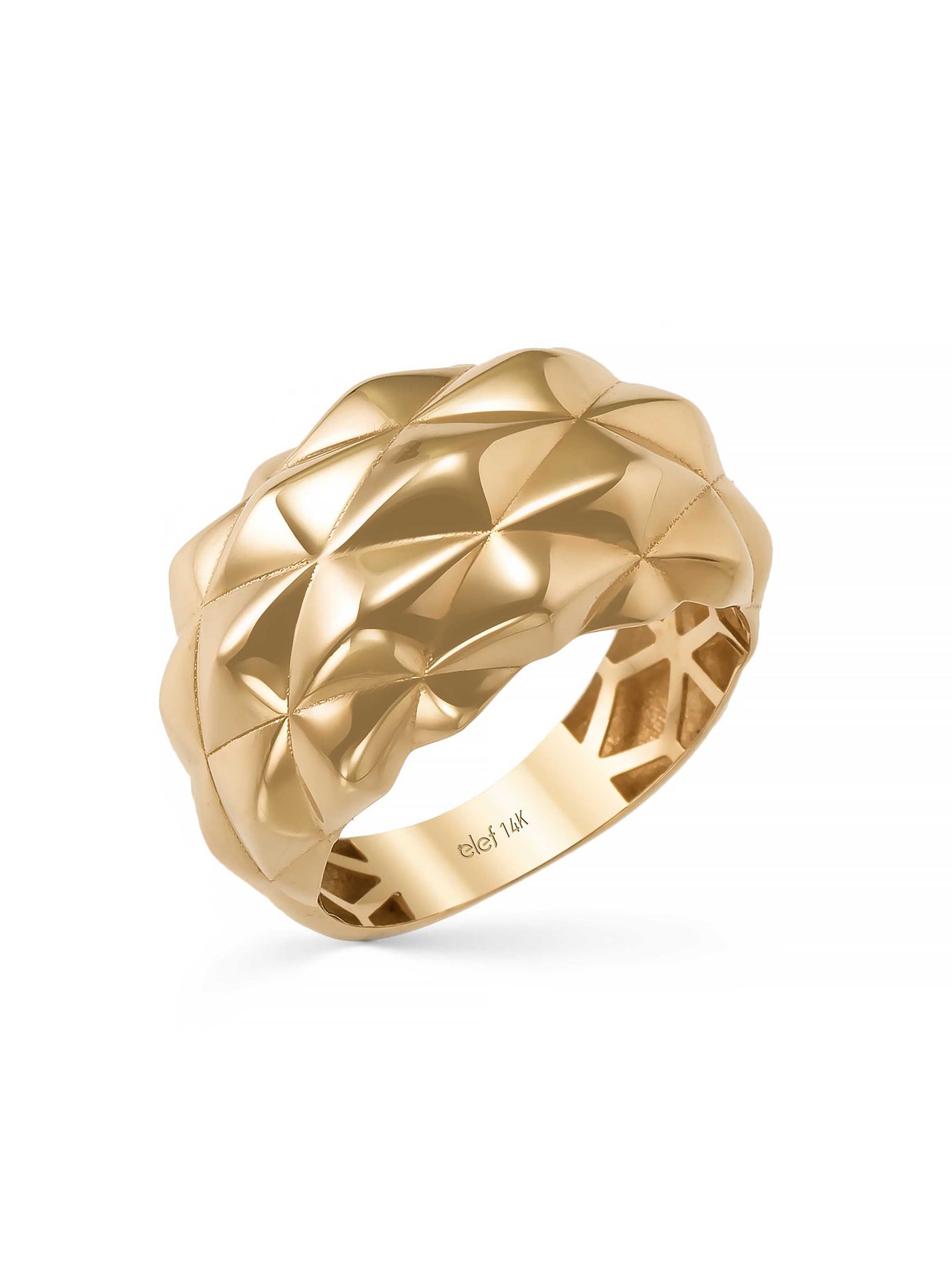 Sade Geometrik Formlu 14K Altın Yüzük - Elef Kuyumculuk