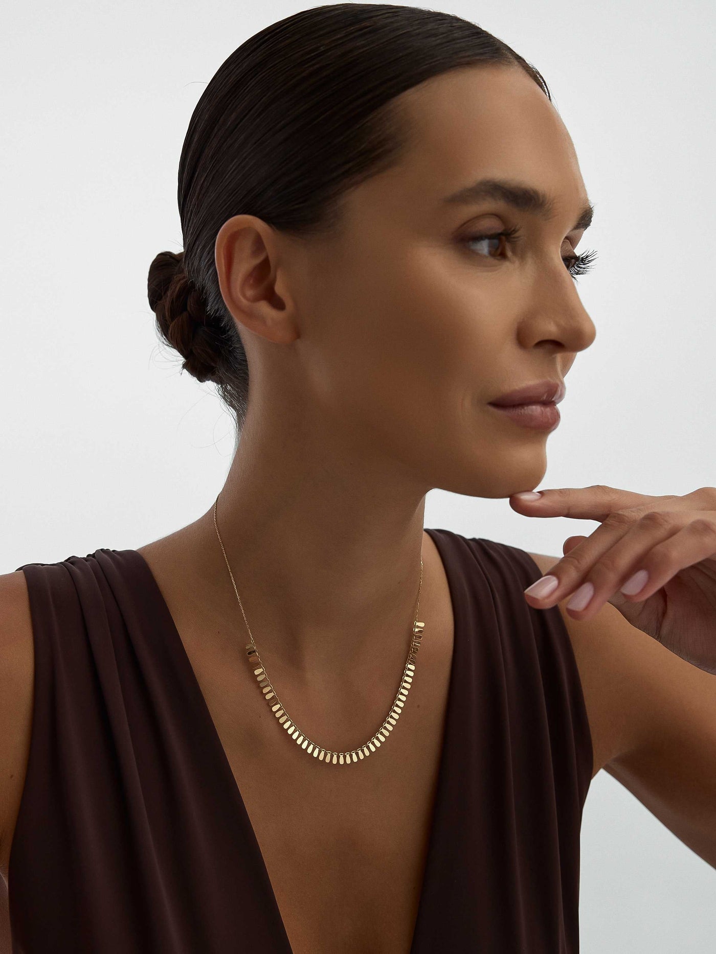 Sallantılı Damla Formlu 14K Altın Kolye - Elef Kuyumculuk