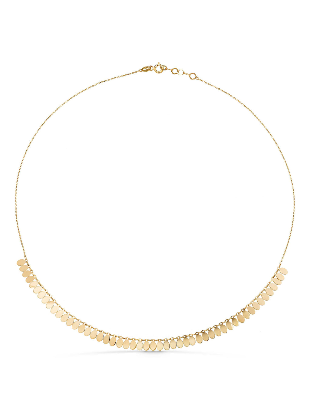 Sıralı Oval Formlu 14K Altın Kolye - Elef Kuyumculuk