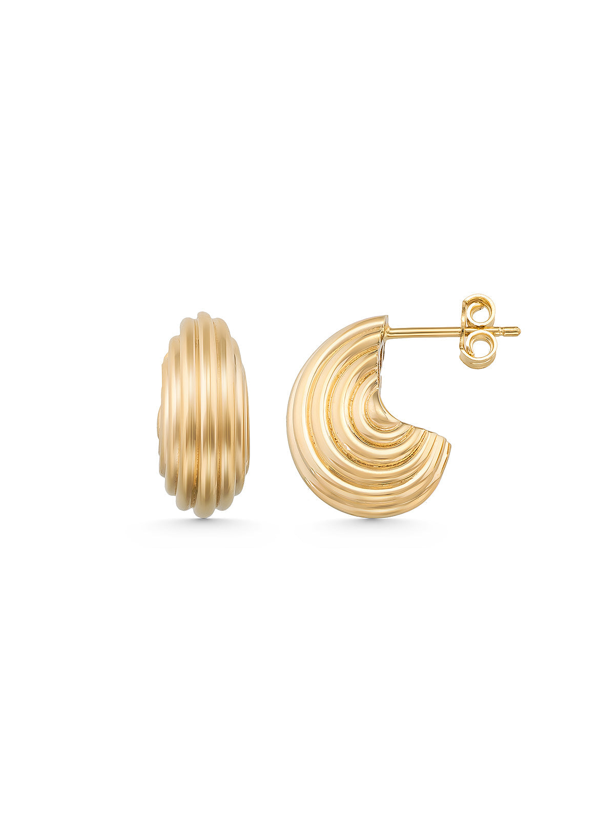 Spiral Kabuğu Detaylı 14K Altın Küpe - Elef Kuyumculuk