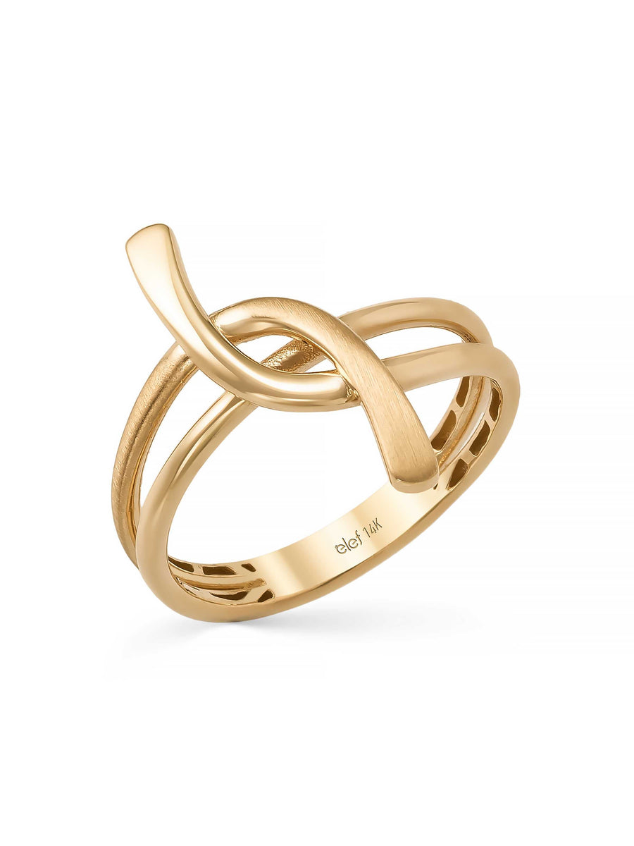 Twist Formlu Modern 14K Altın Yüzük