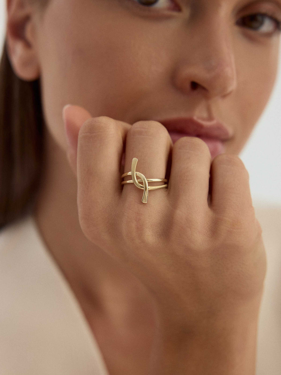 Twist Formlu Modern 14K Altın Yüzük