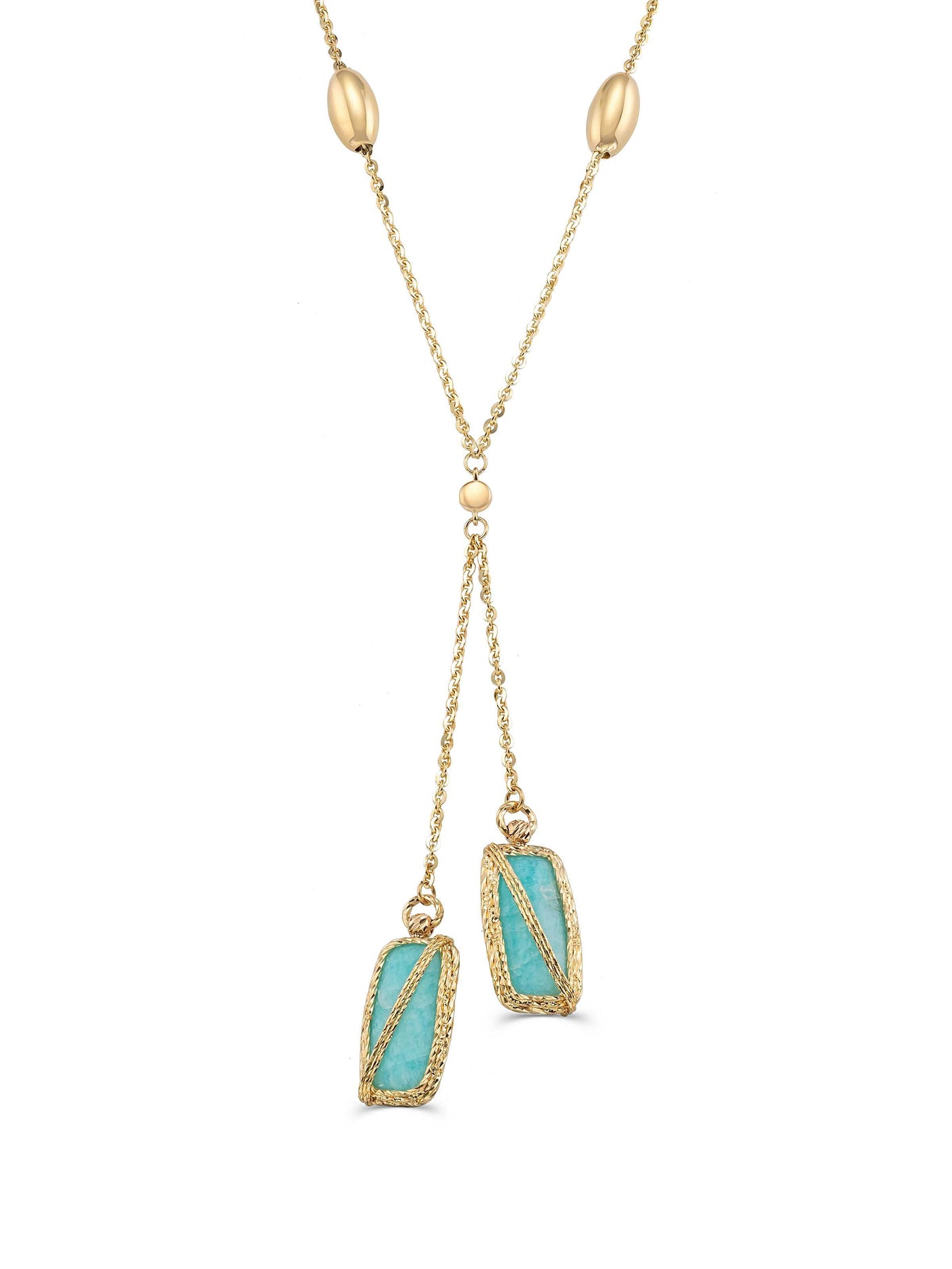 Yeşil Taşlı Modern 14K Altın Kolye - Elef Kuyumculuk