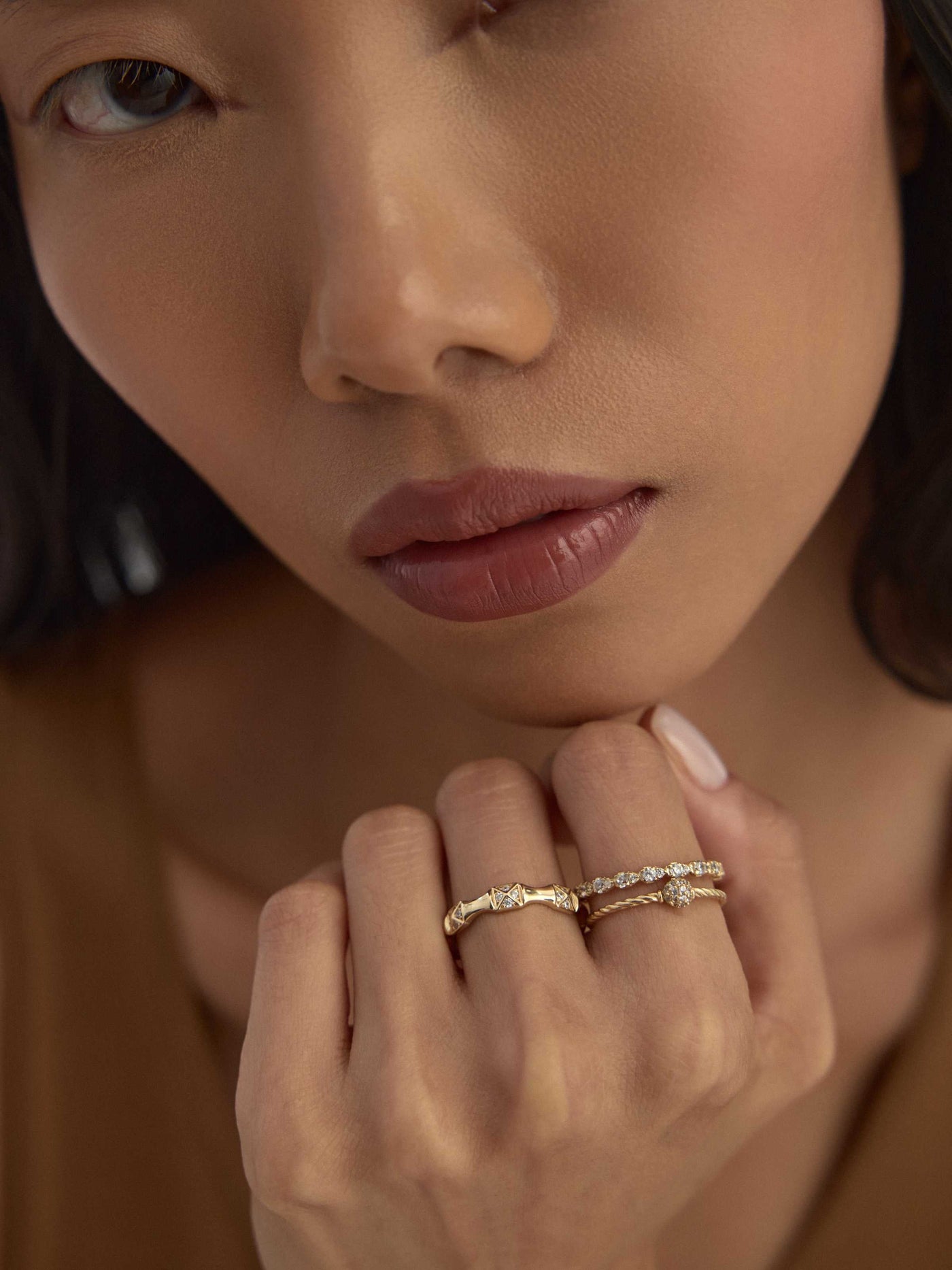 Yuvarlak Taşlı Tamtur 14K Altın Yüzük - Elef Kuyumculuk
