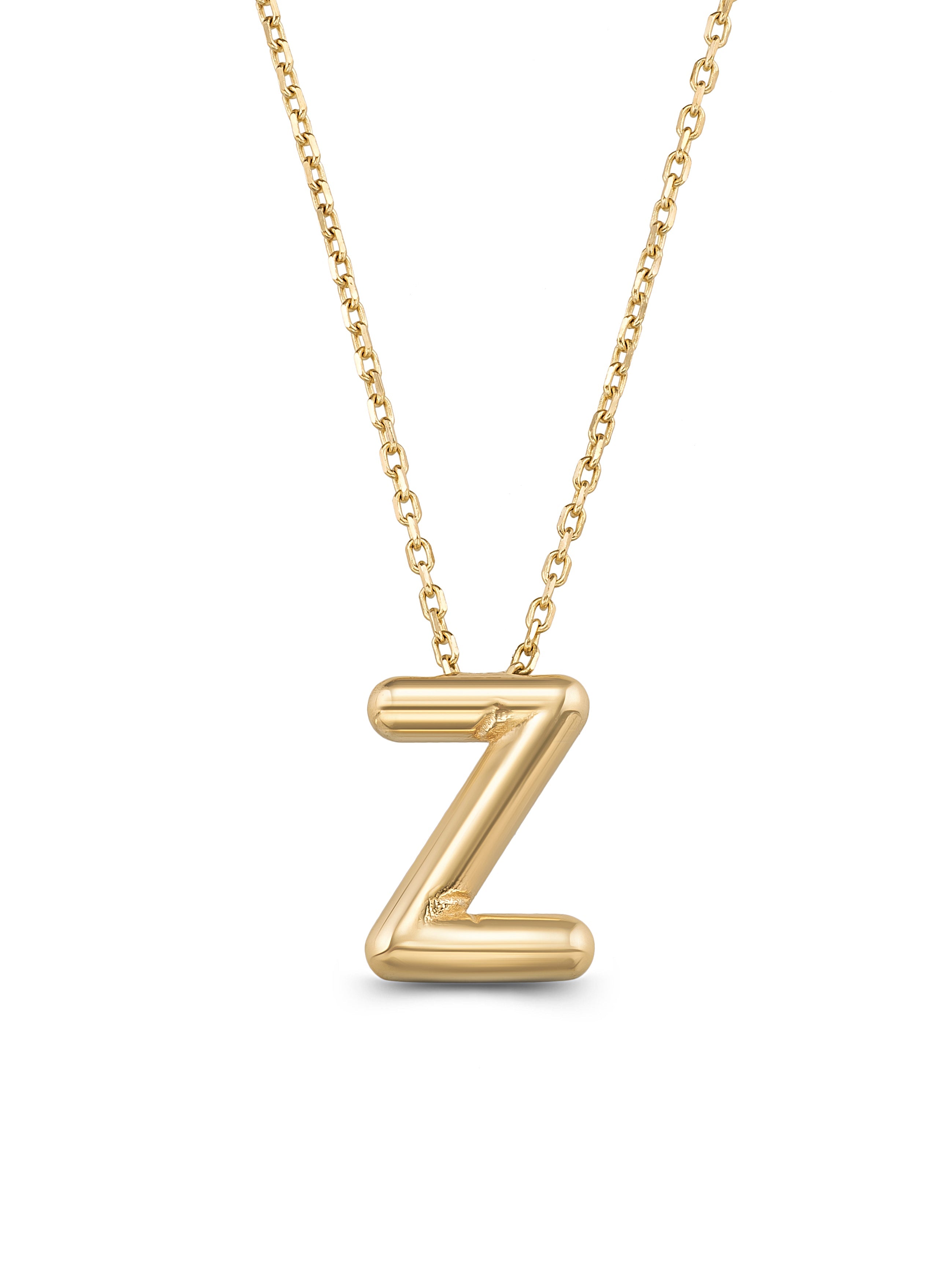 Z Harfi Sade 14K Altın Harf Kolye - Elef Kuyumculuk