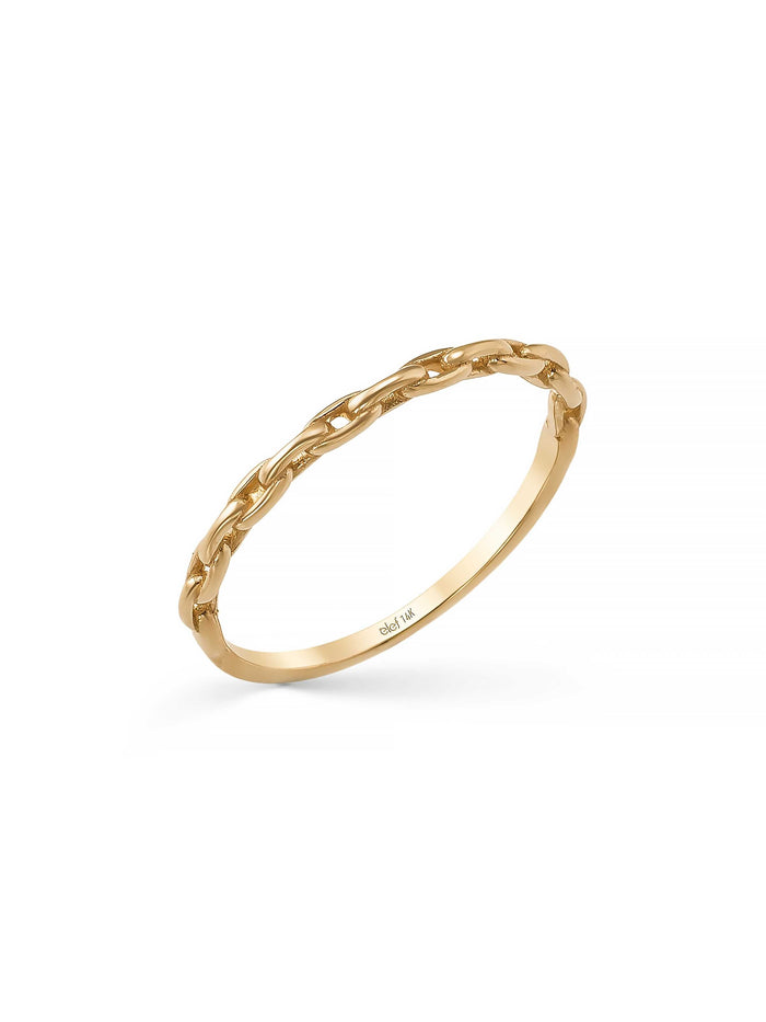 Zincir Formlu Minimal 14K Altın Yüzük