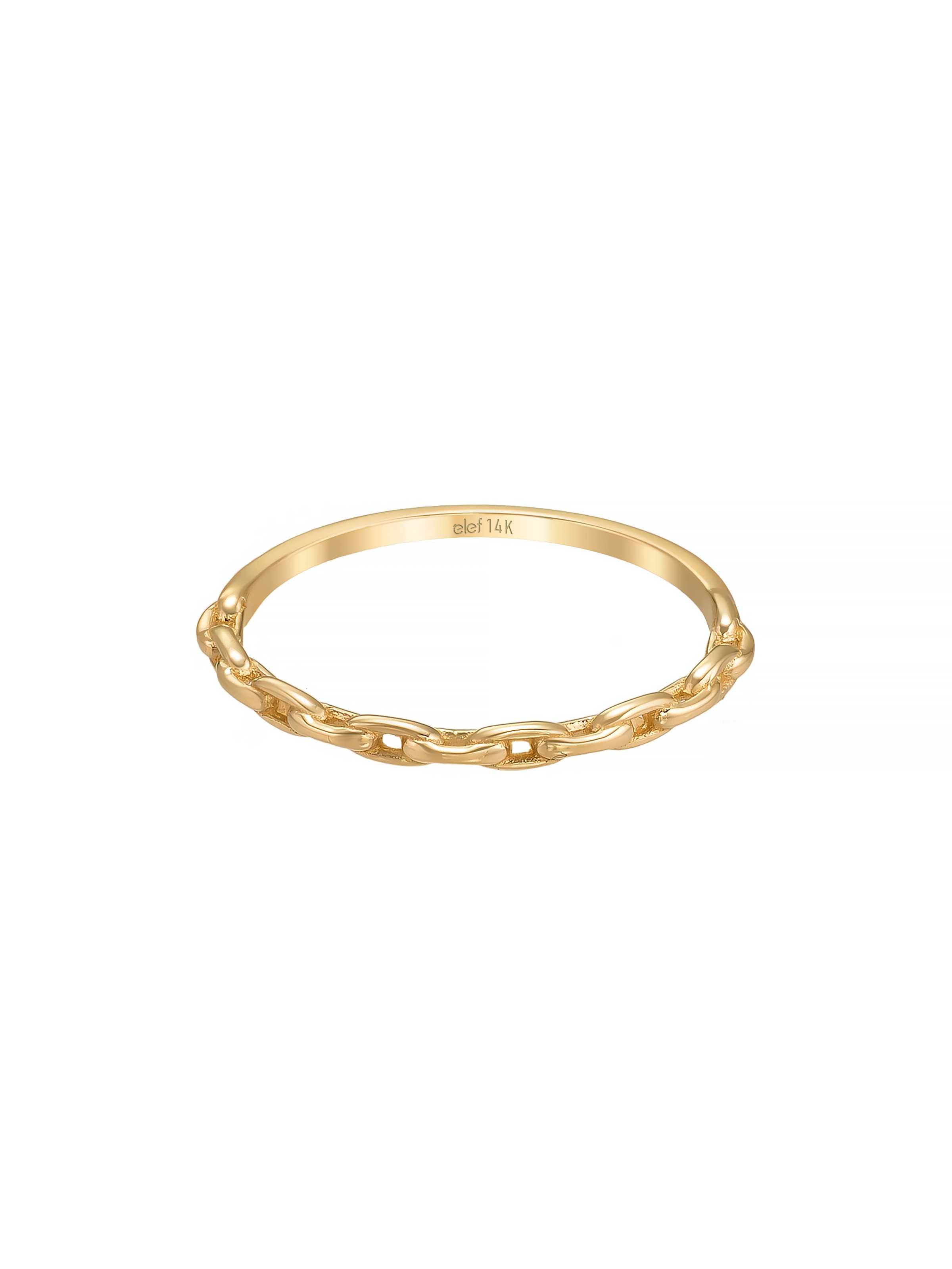 Zincir Formlu Minimal 14K Altın Yüzük - Elef Kuyumculuk