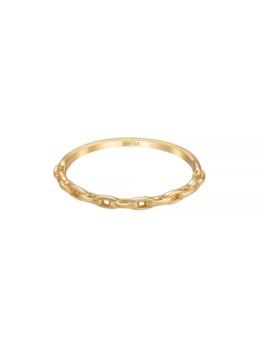 Zincir Formlu Minimal 14K Altın Yüzük