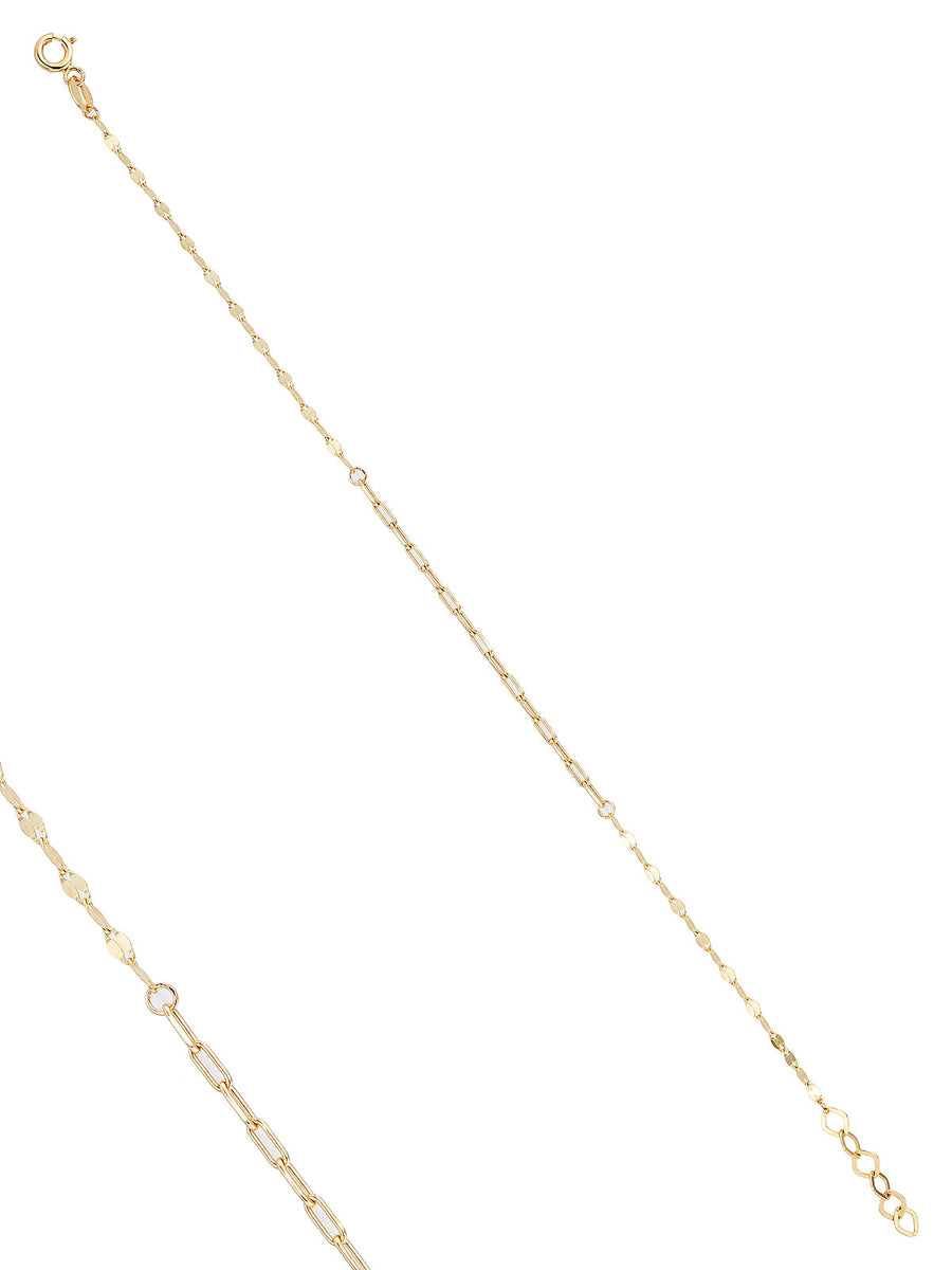 Zincir Formlu Modern 14K Altın Bileklik