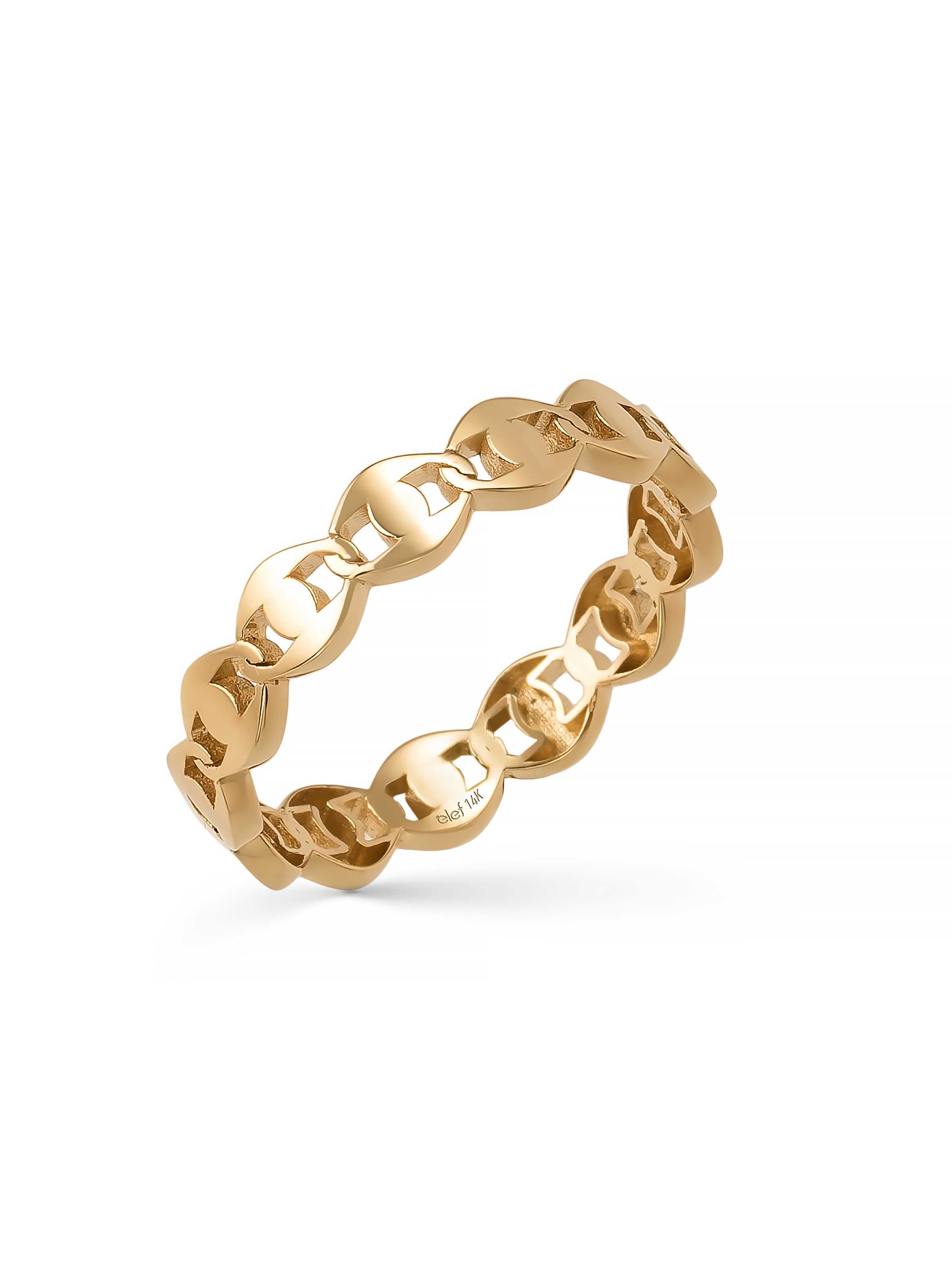Zincir Formlu Modern 14K Altın Yüzük - Elef Kuyumculuk