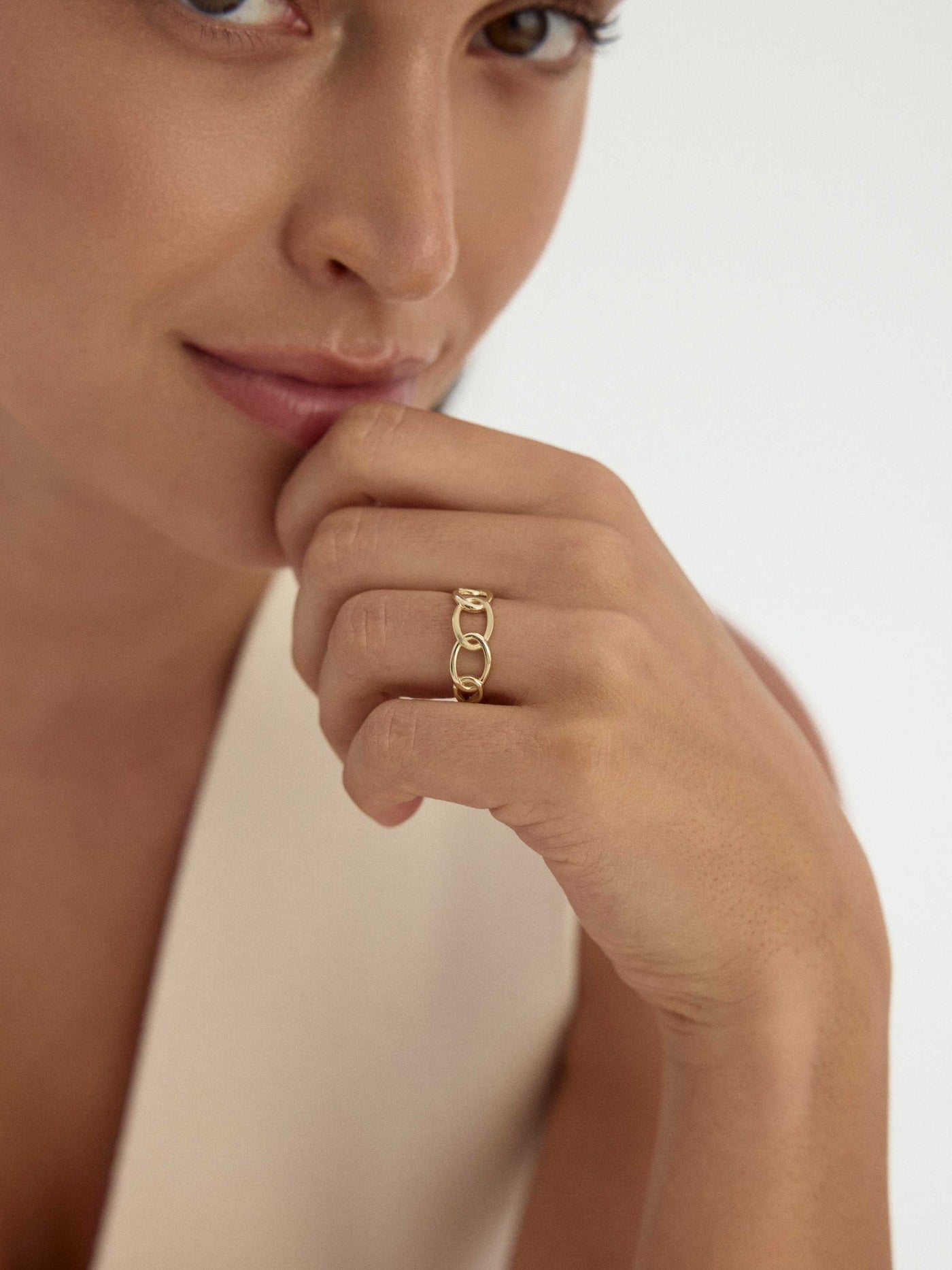 Zincir Formlu Modern 14K Altın Yüzük - Elef Kuyumculuk