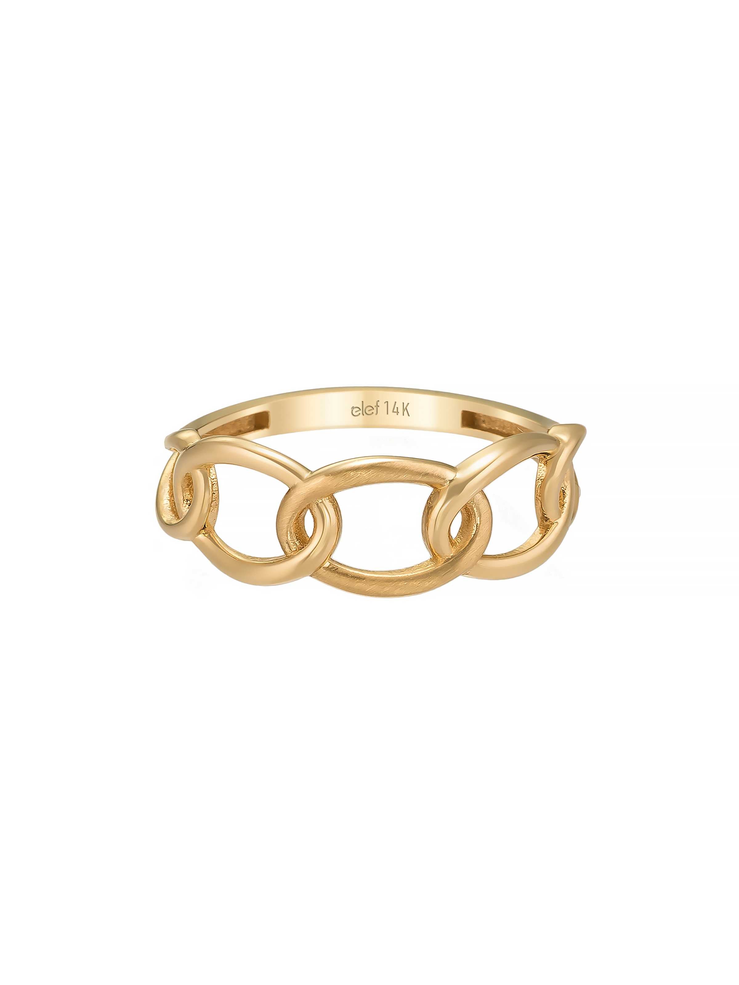 Zincir Formlu Modern 14K Altın Yüzük - Elef Kuyumculuk