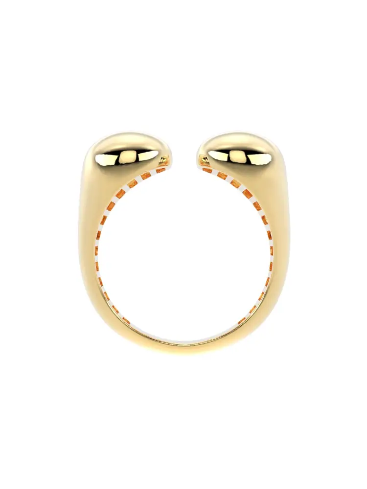 Çift Bombeli Açık Form 14K Altın Yüzük - 6