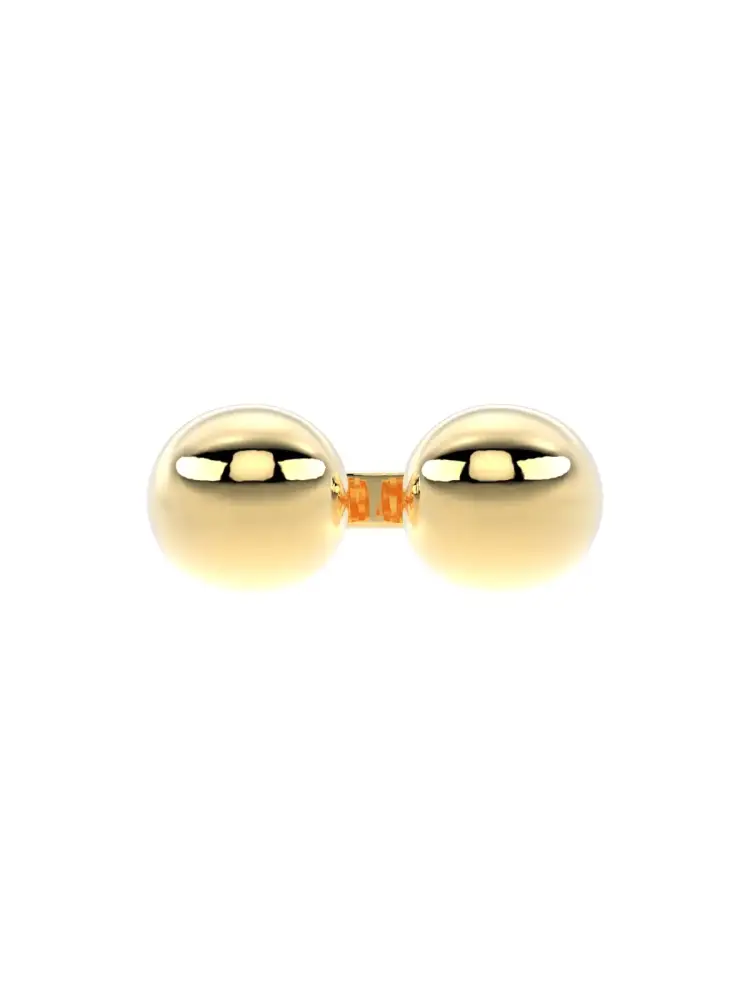 Çift Bombeli Açık Form 14K Altın Yüzük - 5