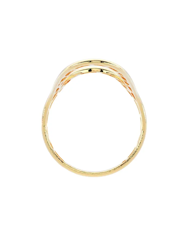 Çift Kavis Formlu Modern 14K Altın Yüzük - 6