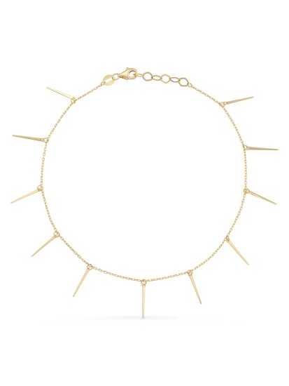 Çubuk Detaylı Modern 14K Altın Halhal - 