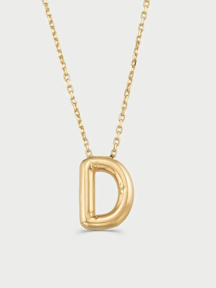 D Harfi Sade 14K Altın Harf Kolye - 1