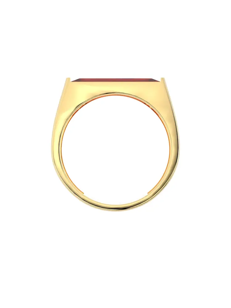 Dikdörtgen Baget Taşlı Modern 14K Altın Yüzük - 12