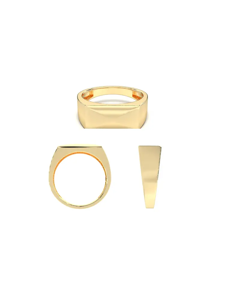 Dikdörtgen Formlu Minimal 14K Altın Yüzük - 10