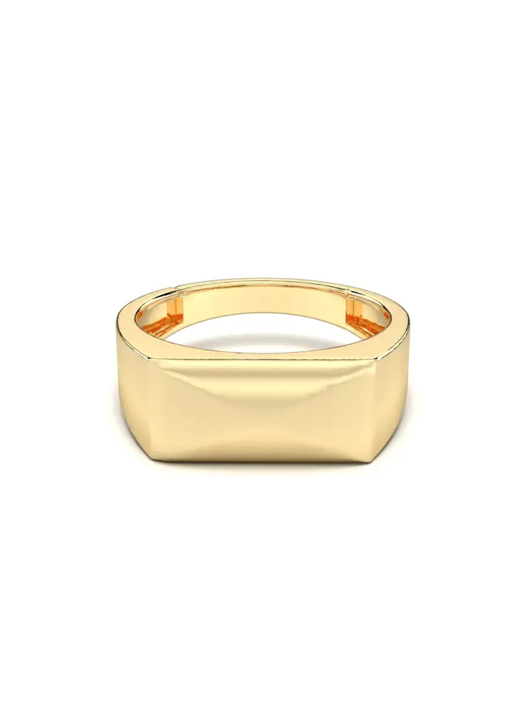 Dikdörtgen Formlu Minimal 14K Altın Yüzük - 1