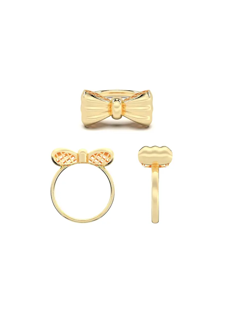 Fiyonk Formlu Modern 14K Altın Yüzük - 8