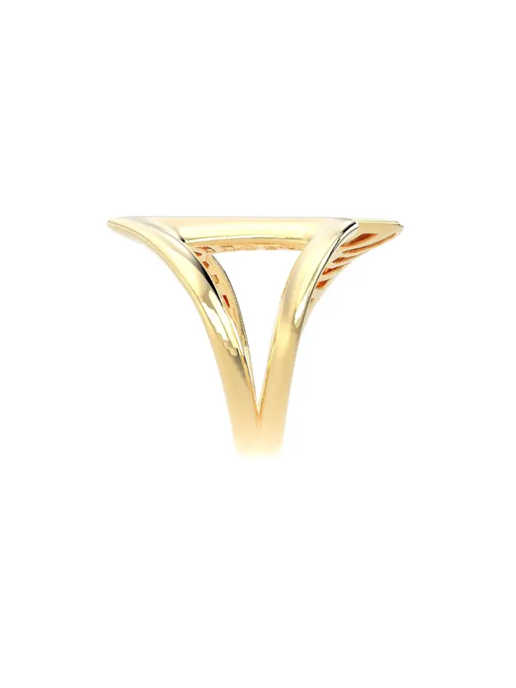Geometrik Formlu Modern 14K Altın Yüzük - 7