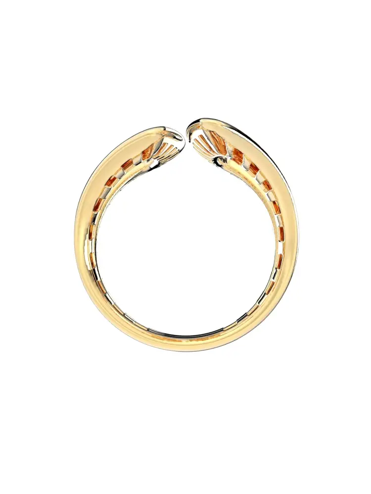 Geometrik Formlu Modern 14K Altın Yüzük - 6