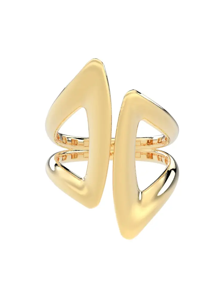 Geometrik Formlu Modern 14K Altın Yüzük - 5