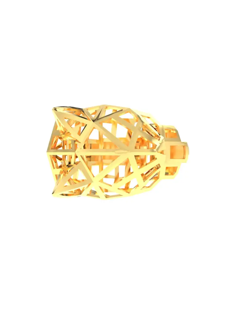 Geometrik Panter Formlu 14K Altın Yüzük - 5