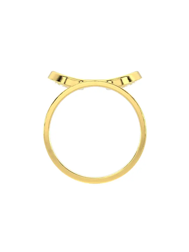 Geyik Boynuzu Figürlü 14K Altın Yüzük - 6