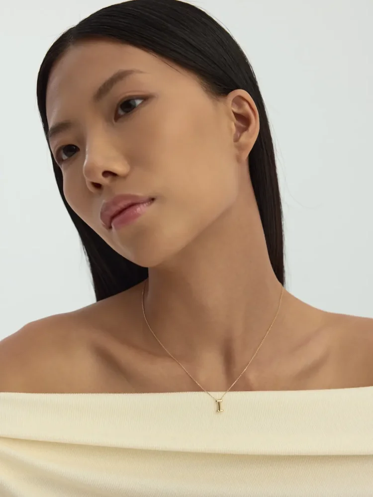 I Harfi Sade 14K Altın Harf Kolye - 4