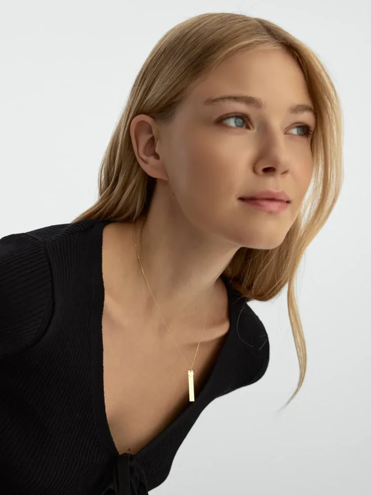 I Harfi Taşlı 14K Altın Harf Kolye - 5