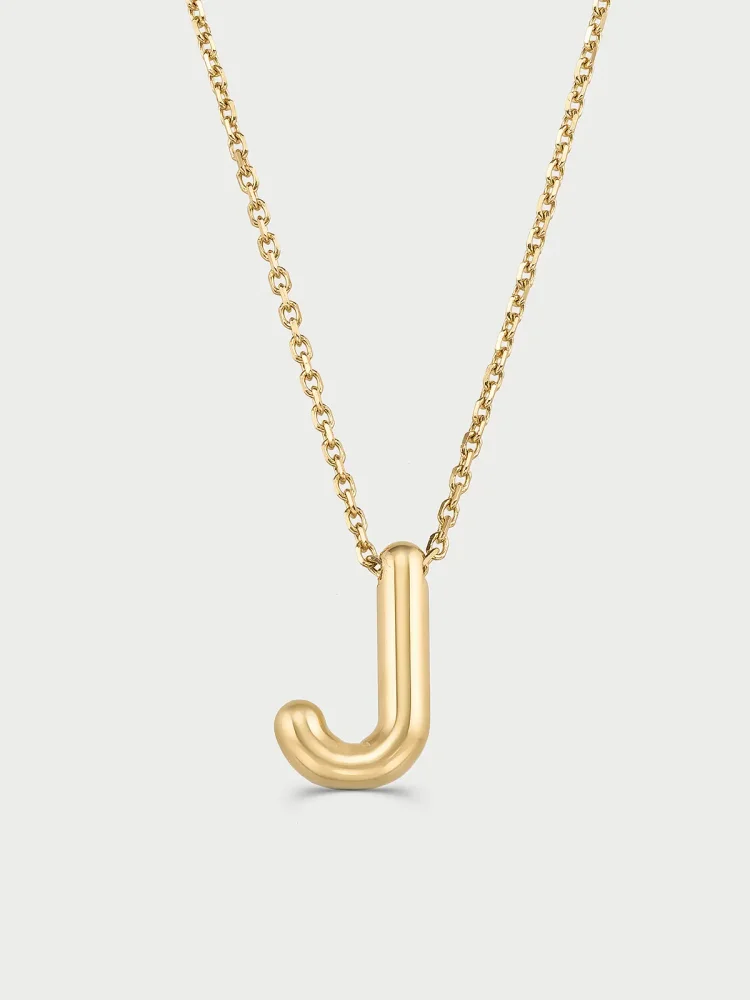 J Harfi Sade 14K Altın Harf Kolye - 1