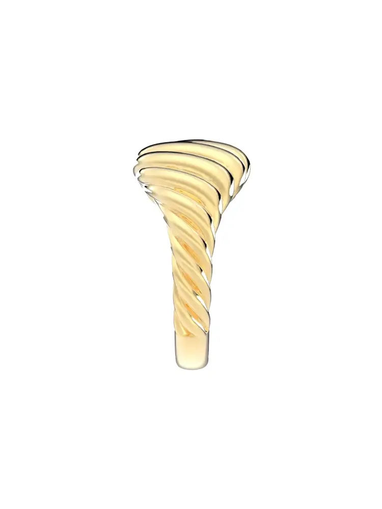 Kabartma Bombeli Vintage 14K Altın Yüzük - 8