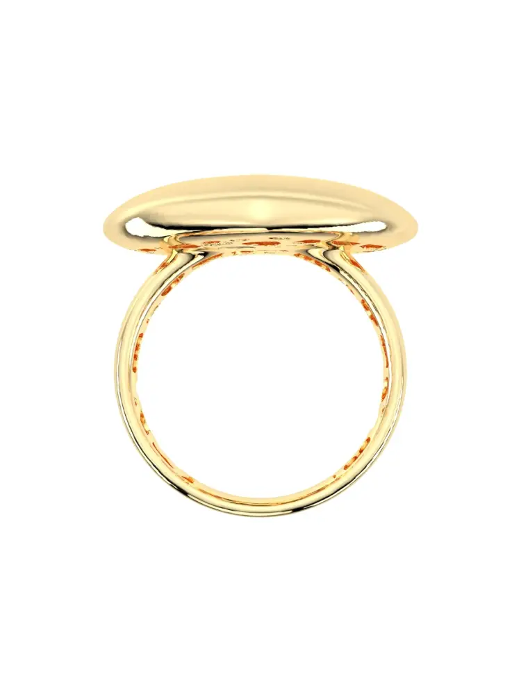 Kalp Formlu Modern 14K Altın Yüzük - 7