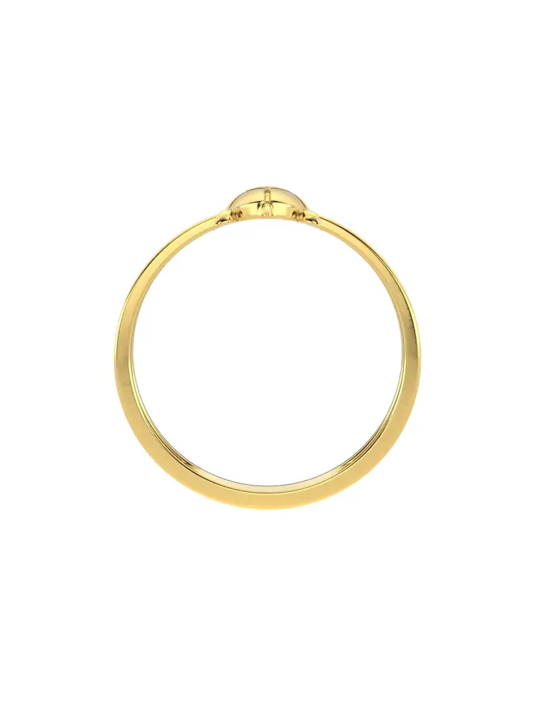 Kaplumbağa Figürlü Minimal 14K Altın Yüzük - 7