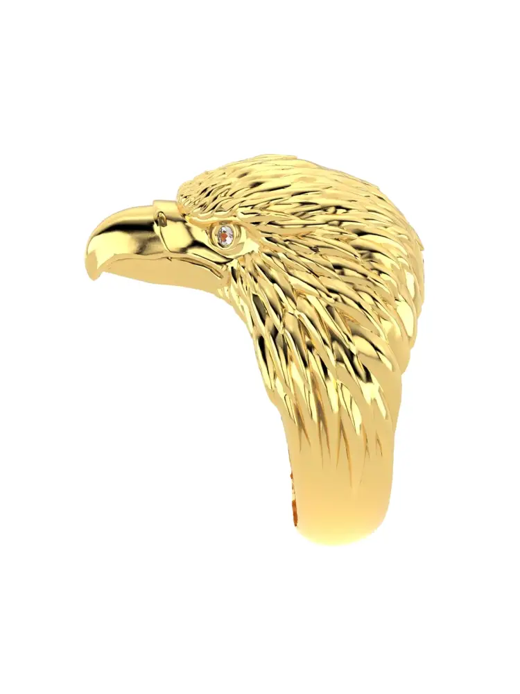 Kartal Başlı Figüratif 14K Altın Yüzük - 7