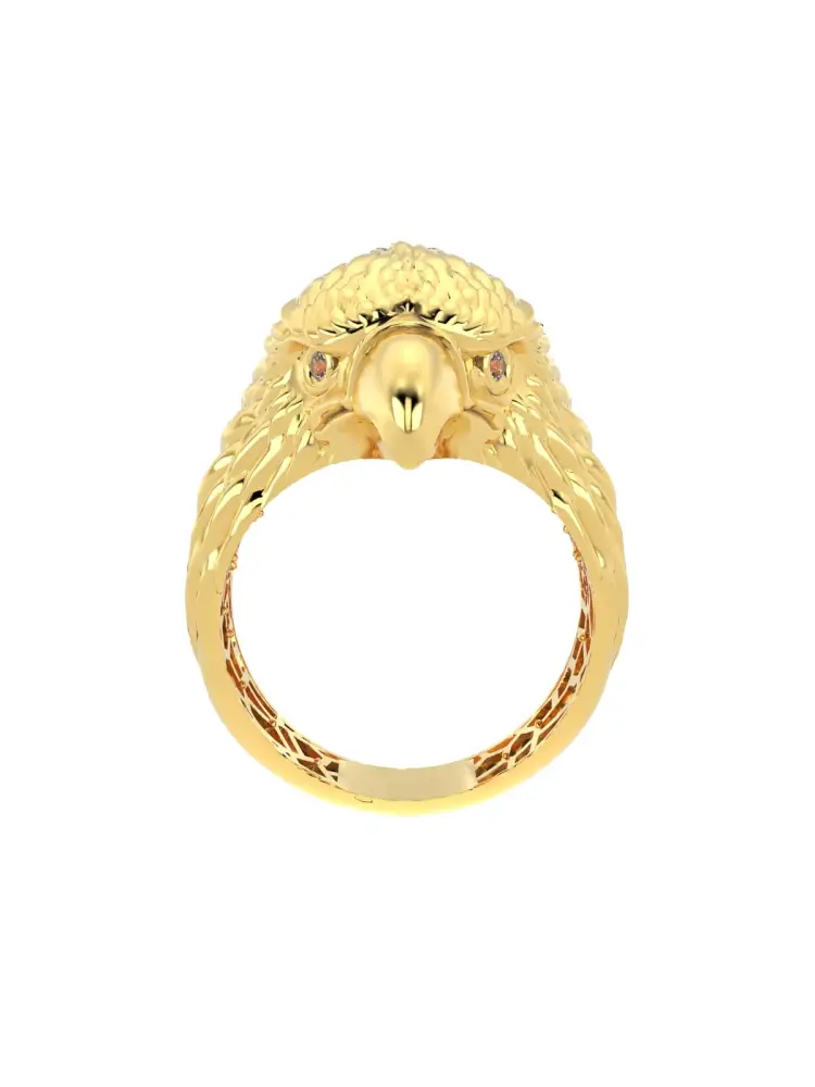 Kartal Başlı Figüratif 14K Altın Yüzük - 6