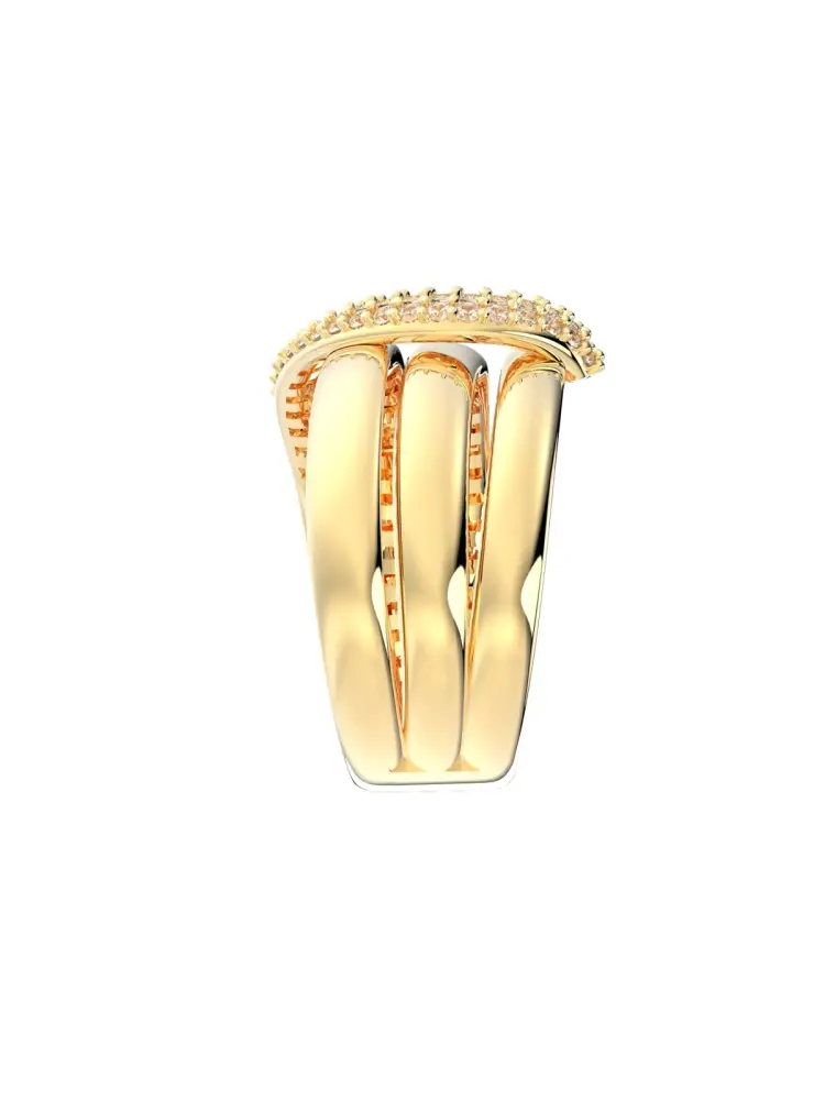 Kavisli Sıralı Baget Taşlı 14K Altın Yüzük - 7